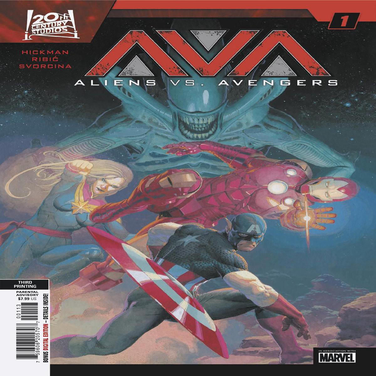 Aliens vs Avengers 1 Esad Ribic 3RD Printing Variant (2025) Marvel Comics