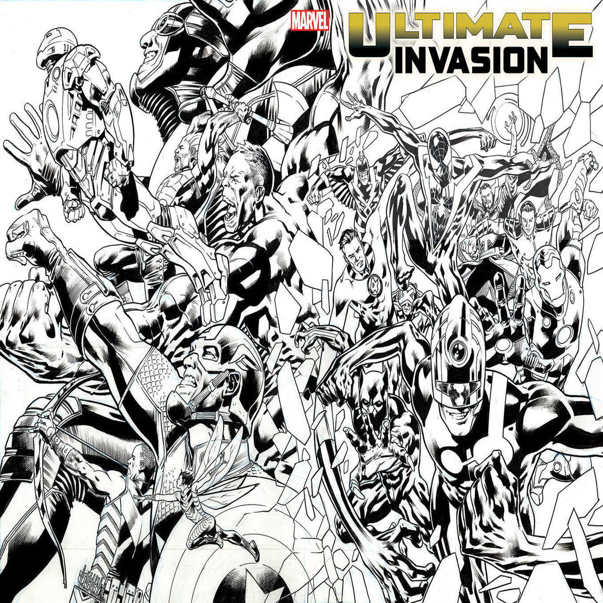 Ultimate Invasion 1 Bryan Hitch Wraparound Black 038 White 150 Variant (2023)