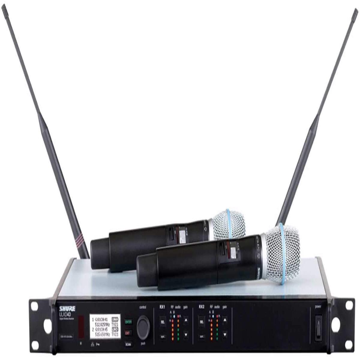 Shure ULXD24DB87C Dual Digital Handheld Wireless Mic with Beta87C