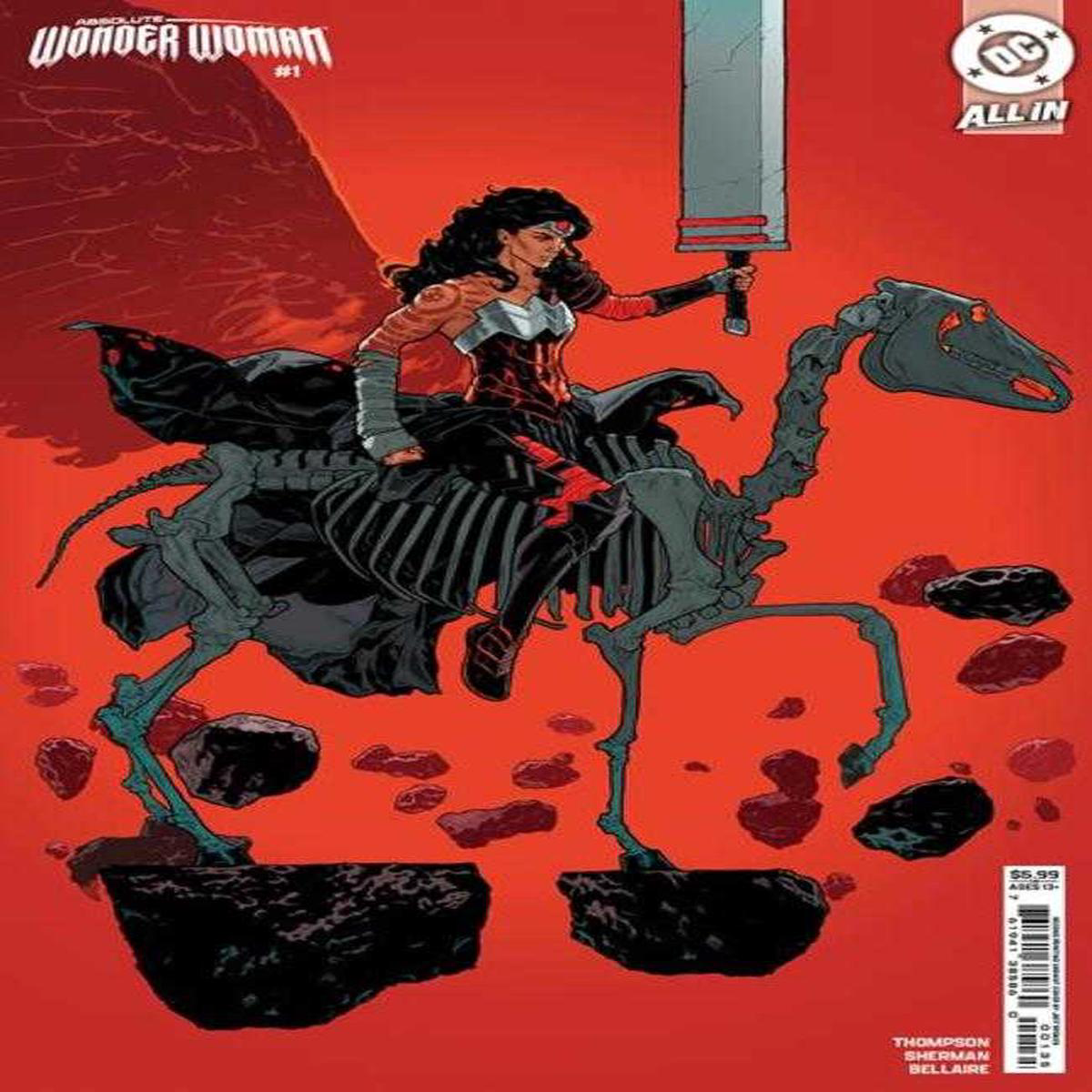Absolute Wonder Woman 1 2nd Print Cover B Jeff Spokes Card Stock Variant (2024) DC Comics