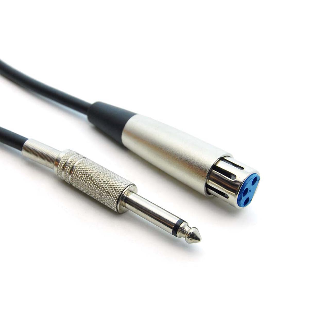 15Ft XLR 3P Female to 14 Unbalanced Microphone Cable